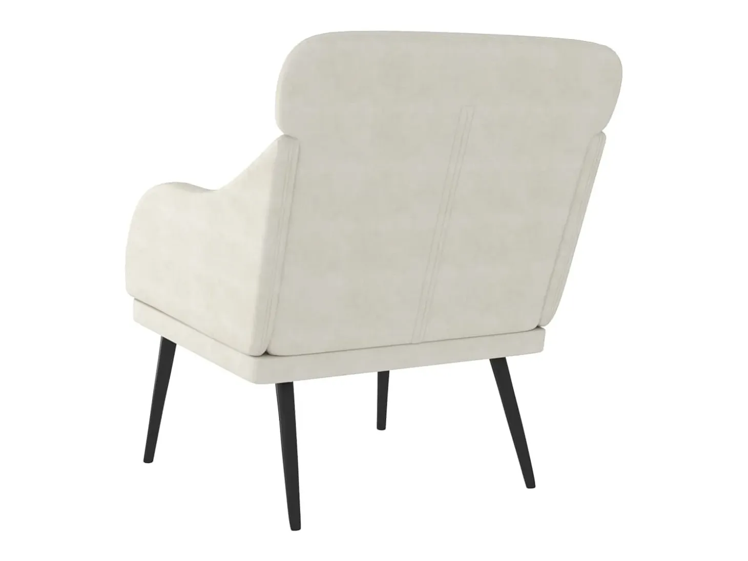 Sillón de terciopelo color crema 63x76x80 cm