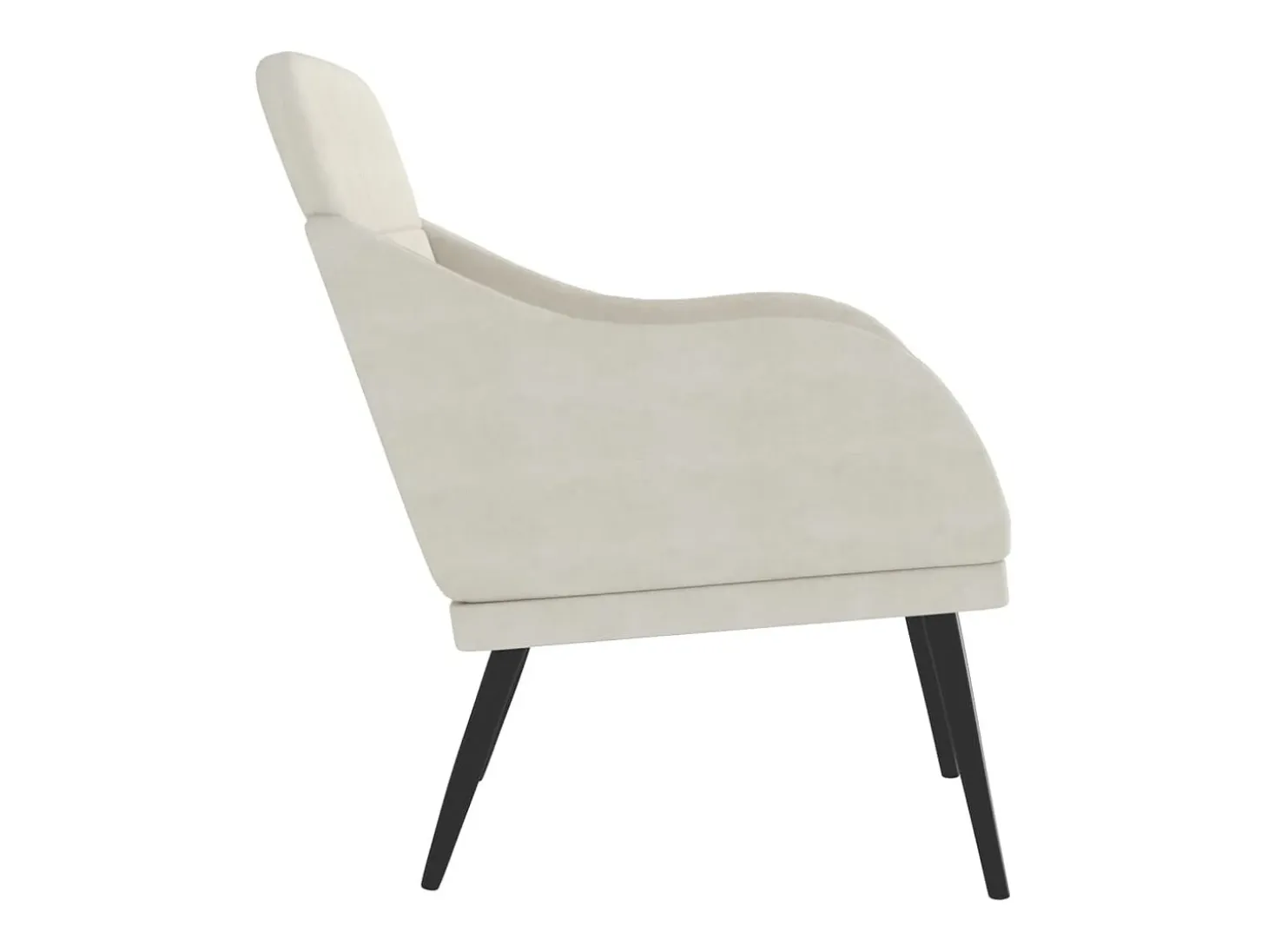 Sillón de terciopelo color crema 63x76x80 cm