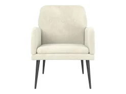 Sillón de terciopelo crema 62x79x79 cm