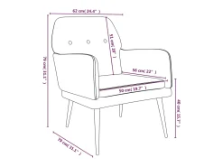 Sillón de terciopelo crema 62x79x79 cm