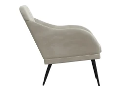Sillón de terciopelo gris claro 63x76x80 cm