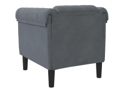Sillón de terciopelo gris oscuro