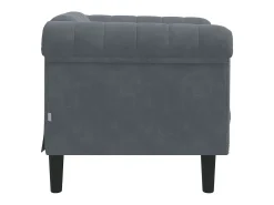 Sillón de terciopelo gris oscuro