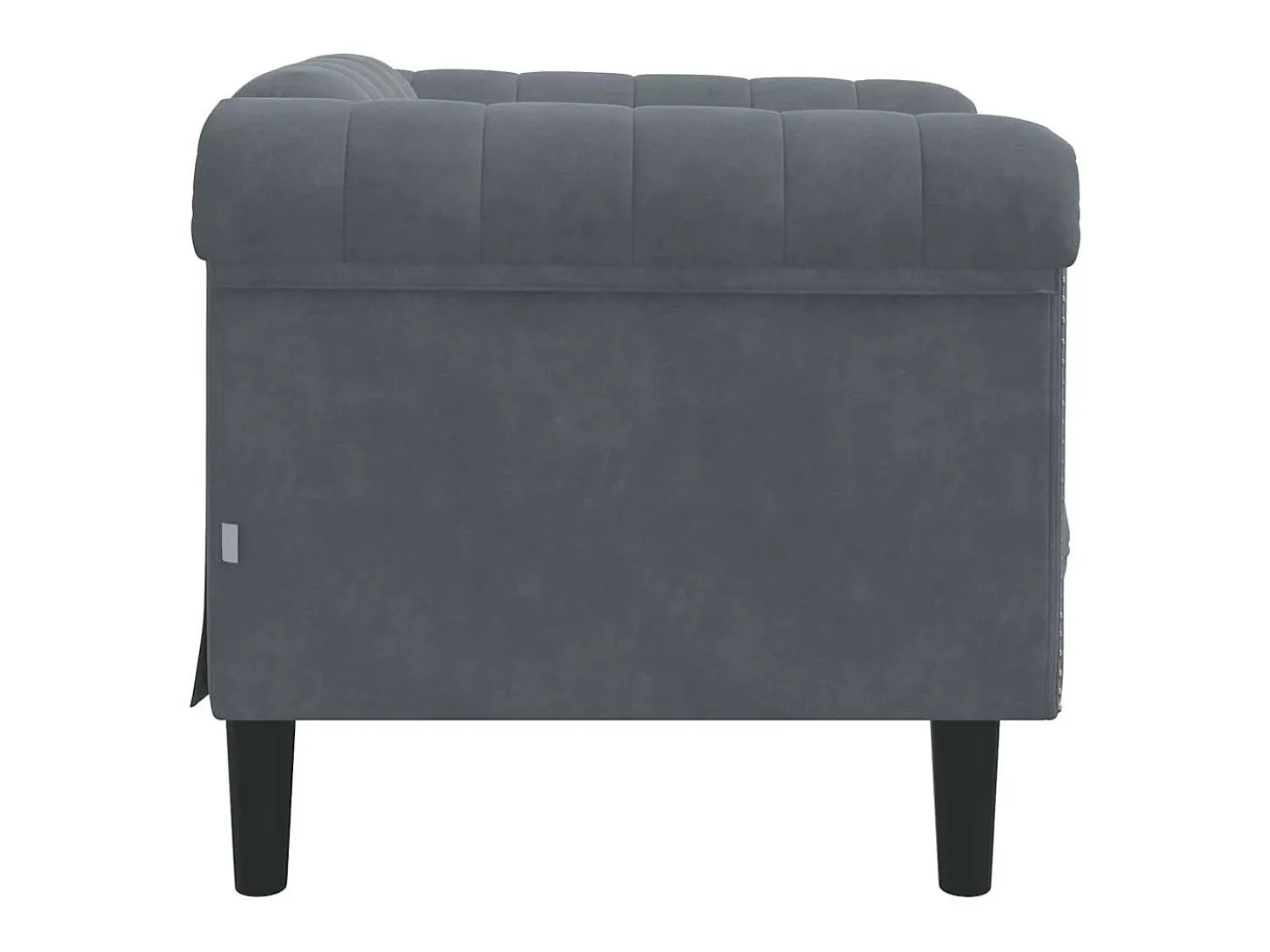 Sillón de terciopelo gris oscuro