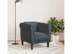 Sillón de terciopelo gris oscuro