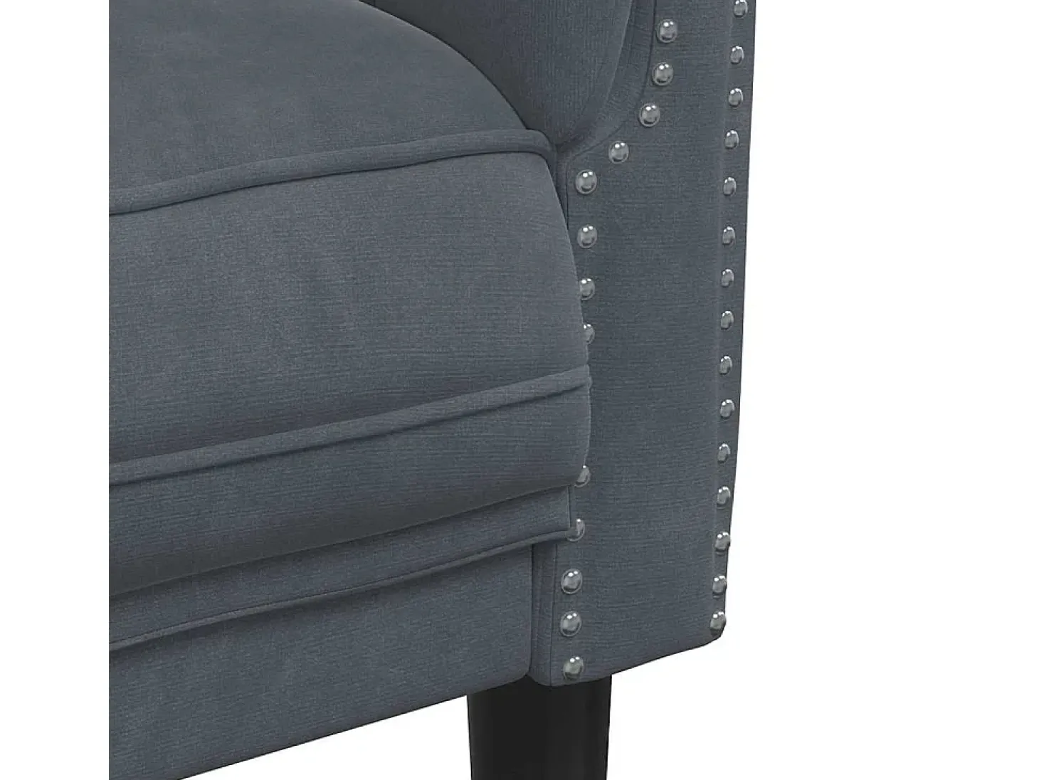 Sillón de terciopelo gris oscuro