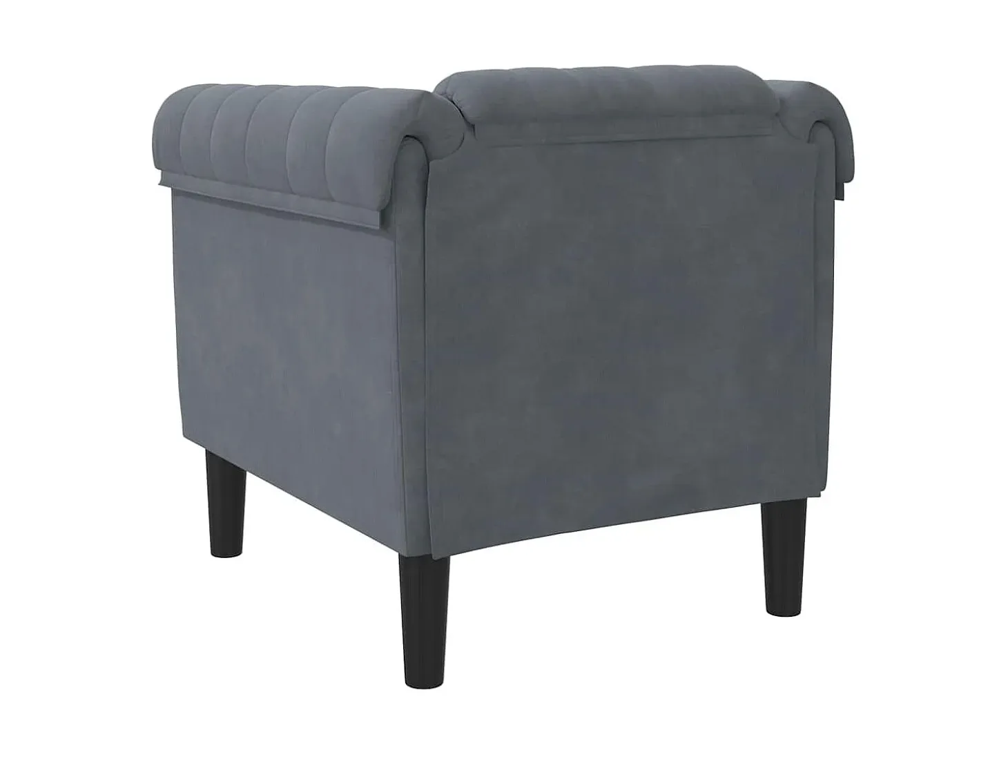 Sillón de terciopelo gris oscuro