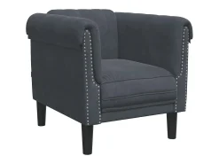 Sillón de terciopelo gris oscuro