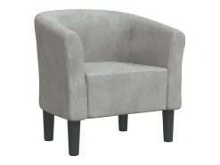 Sillón de terciopelo gris claro