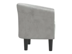 Sillón de terciopelo gris claro