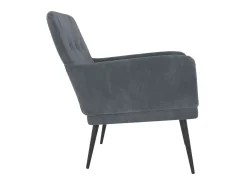 Sillón de terciopelo gris oscuro 62x79x79 cm ES48912