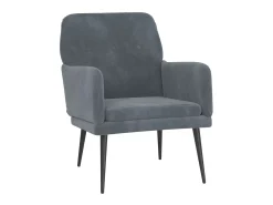 Sillón de terciopelo gris oscuro 62x79x79 cm ES48912