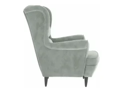 Sillón de terciopelo gris claro