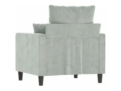 Sillón de terciopelo gris claro 60 cm PWFG63468