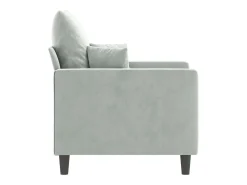 Sillón de terciopelo gris claro 60 cm PWFG63468