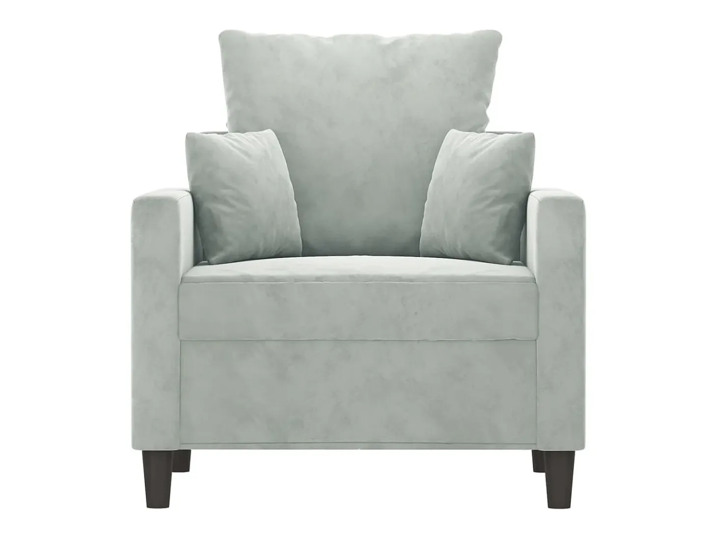 Sillón de terciopelo gris claro 60 cm PWFG63468