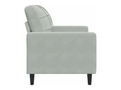 Sillón de terciopelo gris claro 60 cm