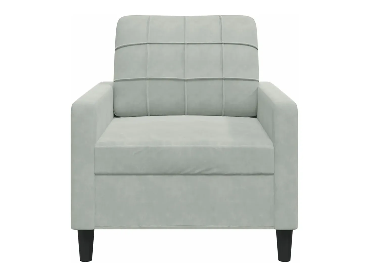 Sillón de terciopelo gris claro 60 cm