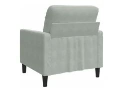 Sillón de terciopelo gris claro 60 cm