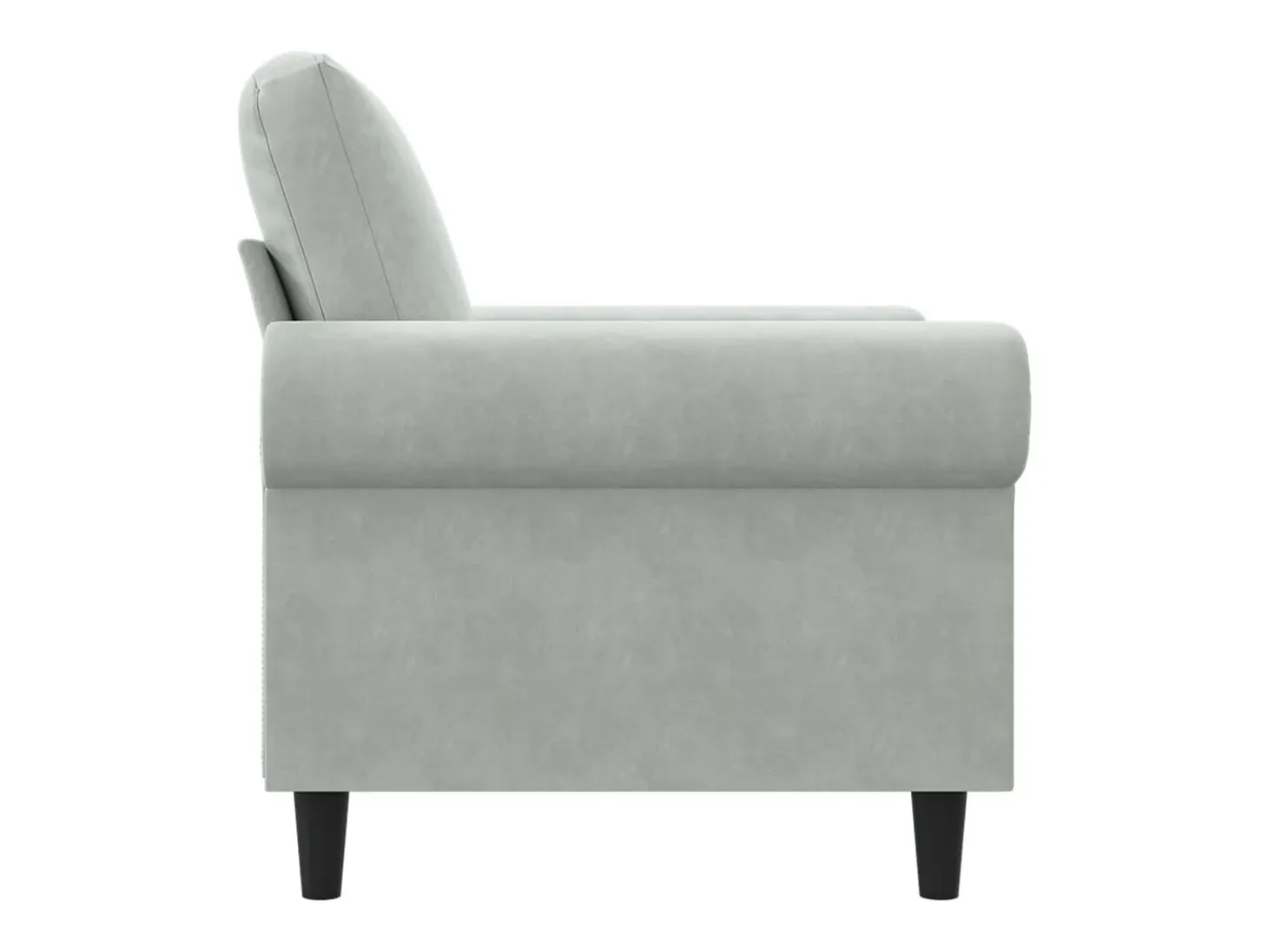 Sillón de terciopelo gris claro 60 cm
