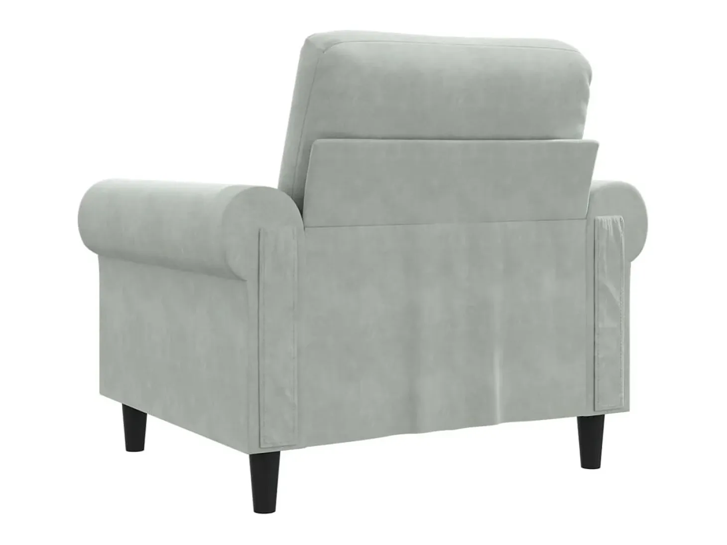 Sillón de terciopelo gris claro 60 cm