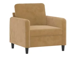Sillón de terciopelo marrón 60 cm