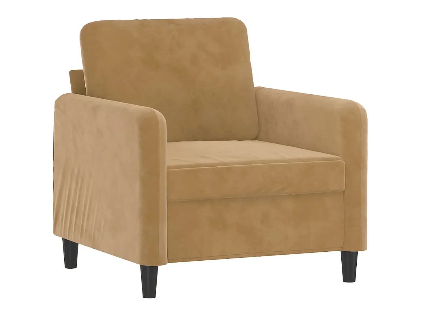 Sillón de terciopelo marrón 60 cm
