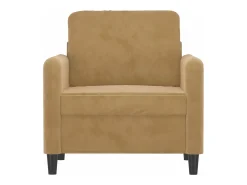 Sillón de terciopelo marrón 60 cm