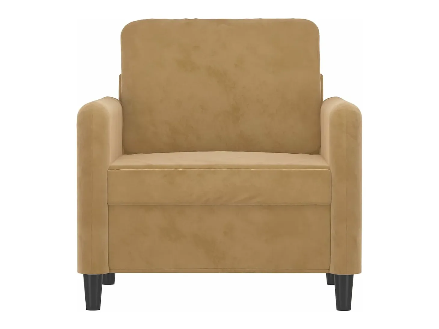 Sillón de terciopelo marrón 60 cm