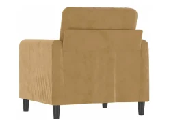 Sillón de terciopelo marrón 60 cm