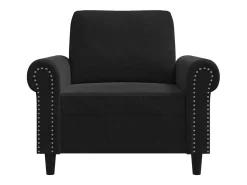 Sillón de terciopelo negro de 60 cm
