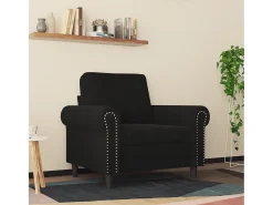 Sillón de terciopelo negro de 60 cm