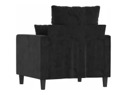 Sillón de terciopelo negro 60 cm
