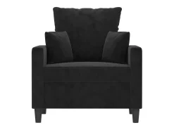 Sillón de terciopelo negro 60 cm