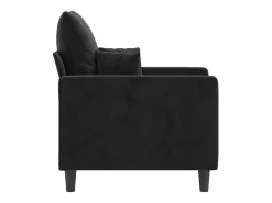 Sillón de terciopelo negro 60 cm