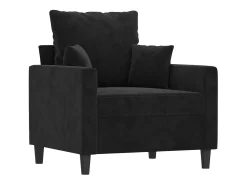 Sillón de terciopelo negro de 60 cm