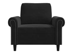 Sillón de terciopelo negro 60 cm