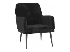 Sillón de terciopelo negro 62x79x79 cm