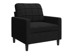 Sillón de terciopelo negro de 60 cm