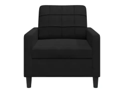 Sillón de terciopelo negro de 60 cm