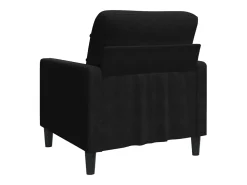 Sillón de terciopelo negro de 60 cm