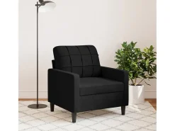 Sillón de terciopelo negro de 60 cm