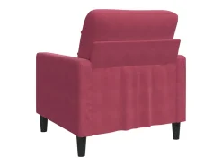 Sillón de terciopelo rojo tinto 60 cm