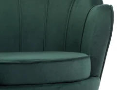 Sillón de terciopelo verde pino estilo art decó DANDELION