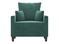 Sillón de terciopelo verde oscuro 60 cm
