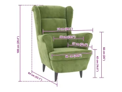 Sillón de terciopelo verde claro