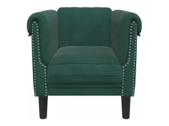 Sillón de terciopelo verde oscuro