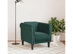 Sillón de terciopelo verde oscuro