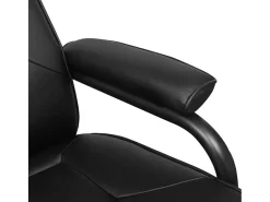 Sillón de TV con reposapiés cuero sintético sintético negro