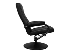 Sillón de TV con reposapiés cuero sintético sintético negro